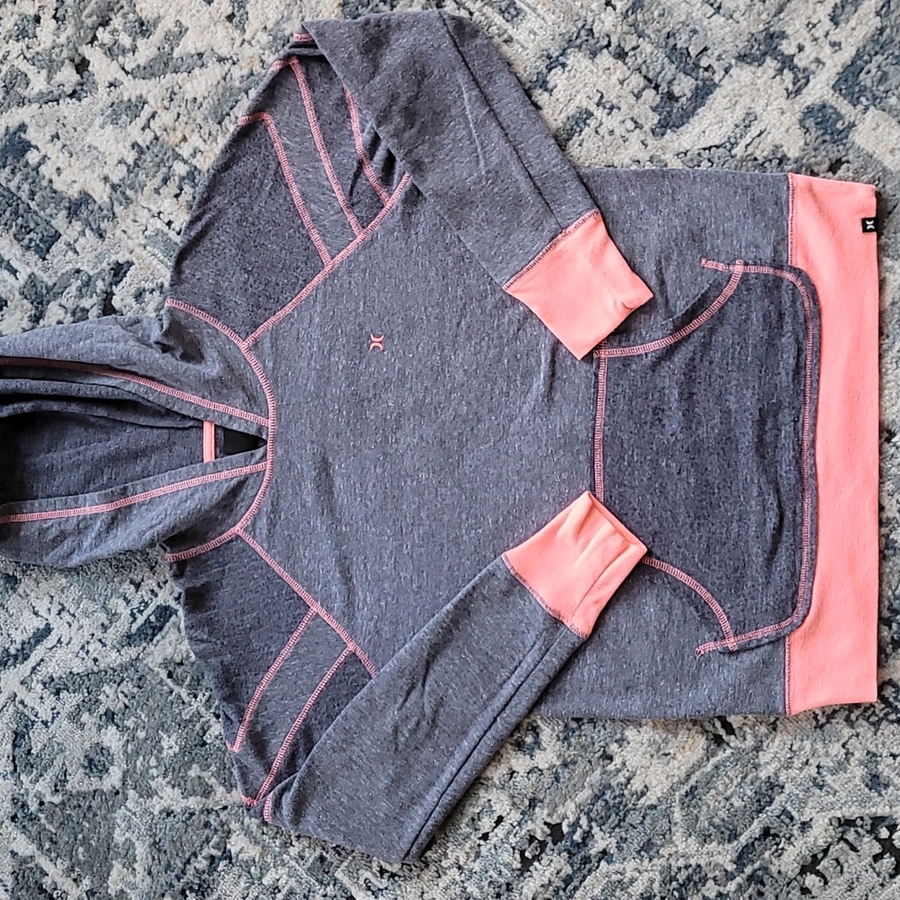 Womens coral and gray Hurley hoodie. Size Large, fits like medium.